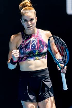 Sport Bilder des Tages MELBOURNE, VIC - JANUARY 16: Maria Sakkari of Greece celebrates during Round 1 of the 2023 Australian Open on January 16 2023, at Melbourne Park in Melbourne, Australia. (Photo by Jason Heidrich Icon Sportswire) TENNIS: JAN 16 Australian Open Icon220116104