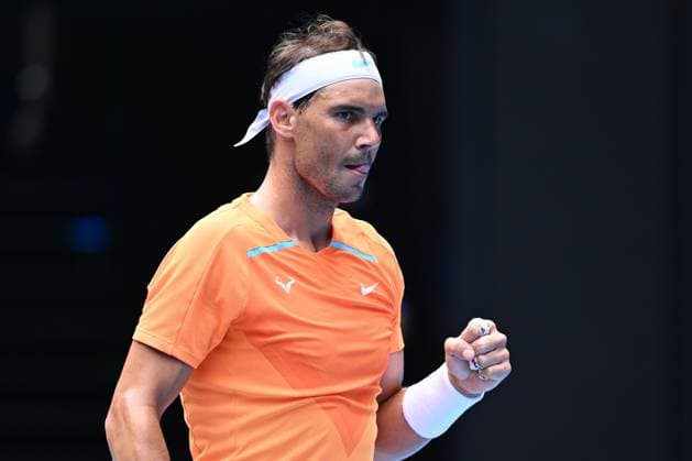 TENNIS AUSTRALIAN OPEN, Rafael Nadal of Spain celebrates winning a point during his Men?s Singles 1st Round match against Jack Draper of Britain during the 2023 Australian Open tennis tournament at Melbourne Park in Melbourne, Monday, January 16, 2023. ( NO ARCHIVING, EDITORIAL USE ONLY, NO USE IN BOOKS WITHOUT CONSENT MELBOURNE VICTORIA AUSTRALIA  Copyright: xJOELxCARRETTx 20230116001752967612