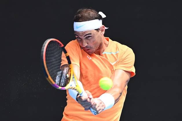 Sport Bilder des Tages TENNIS AUSTRALIAN OPEN, Rafael Nadal of Spain in action during his Men?s Singles 1st Round match against Jack Draper of Britain during the 2023 Australian Open tennis tournament at Melbourne Park in Melbourne, Monday, January 16, 2023. ( NO ARCHIVING, EDITORIAL USE ONLY, NO USE IN BOOKS WITHOUT CONSENT MELBOURNE VICTORIA AUSTRALIA  Copyright: xJOELxCARRETTx 20230116001752970451