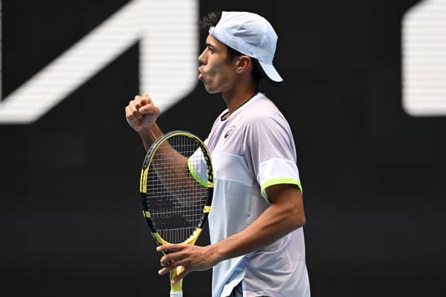 TENNIS AUSTRALIAN OPEN, Jason Kubler of Australia celebrates during his Men?s Singles Round 1 against Sebastian Baez of Argentina on Day 1 of the 2023 Australian Open tennis tournament at Melbourne Park in Melbourne, Monday, January 16, 2023. ( NO ARCHIVING, EDITORIAL USE ONLY, NO USE IN BOOKS WITHOUT CONSENT MELBOURNE VICTORIA AUSTRALIA  Copyright: xLUKASxCOCHx 20230116001752982666