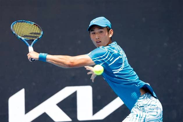 Juncheng Shang CHN , Australian Open 2023, Melbourne Park, Melbourne, Victoria, Australia Copyright: xJuergenxHasenkopfx