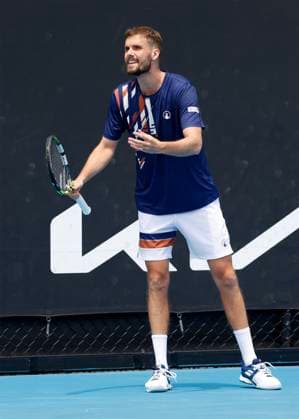 Oscar Otte GER , Australian Open 2023, Melbourne Park, Melbourne, Victoria, Australia , Oscar Otte GER reacts angry, annoyed, disappointed, emotion Australian Open 2023 Copyright: xJuergenxHasenkopfx