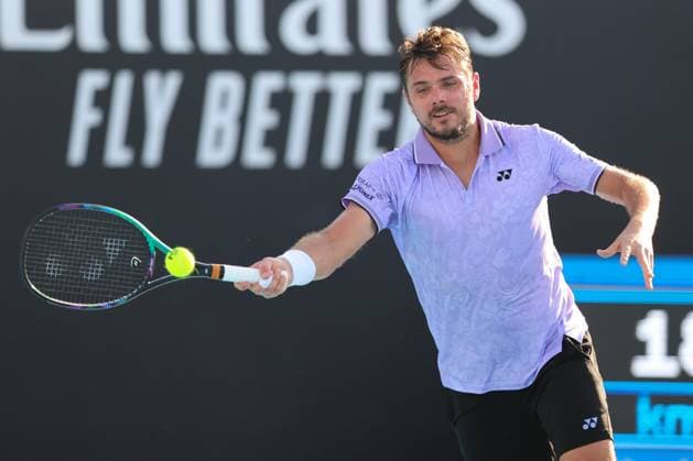 Stan Wawrinka of Switzerland plays a shot during round 1 match between Alex Molten of Slovakia and Stan Wawrinka of Switzerland Day 1 at the Australian Open Tennis 2023 at 1573 Arena, Melbourne, Australia on 16 January 2023. Copyright: xPeterxDovganx 34780177