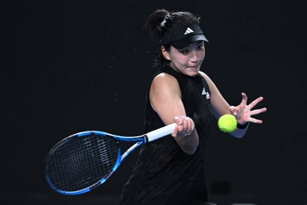 TENNIS AUSTRALIAN OPEN, Xinyu Wang of China returns during her Women?s Singles 1st Round match against Storm Hunter of Australia during the 2023 Australian Open tennis tournament at Melbourne Park in Melbourne, Monday, January 16, 2023. ( NO ARCHIVING, EDITORIAL USE ONLY, NO USE IN BOOKS WITHOUT CONSENT MELBOURNE VICTORIA AUSTRALIA  Copyright: xJAMESxROSSx 20230116001753085620