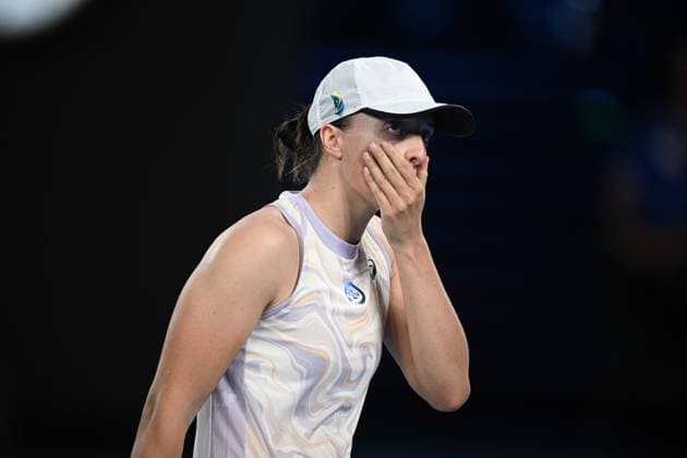Mandatory Credit: Photo by James Gourley Shutterstock (13714310ep) Iga Swiatek reacts during her first round match Australian Open, Day One, Tennis, Melbourne Park, Melbourne, Australia - 16 Jan 2023 Australian Open, Day One, Tennis, Melbourne Park, Melbourne, Australia - 16 Jan 2023 Copyright: xJamesxGourley Shutterstockx 13714310ep