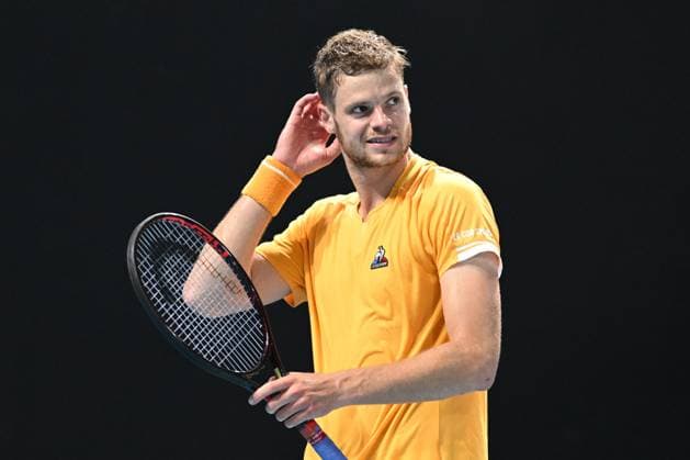 TENNIS AUSTRALIAN OPEN, Yannick Hanfmann of Germany during his Men?s Singles 1st Round match against Rinky Hijikata of Australia on Day 1 of the 2023 Australian Open tennis tournament at Melbourne Park in Melbourne, Monday, January 16, 2023. ( NO ARCHIVING, EDITORIAL USE ONLY, NO USE IN BOOKS WITHOUT CONSENT MELBOURNE VICTORIA AUSTRALIA  Copyright: xLUKASxCOCHx 20230116001753091639