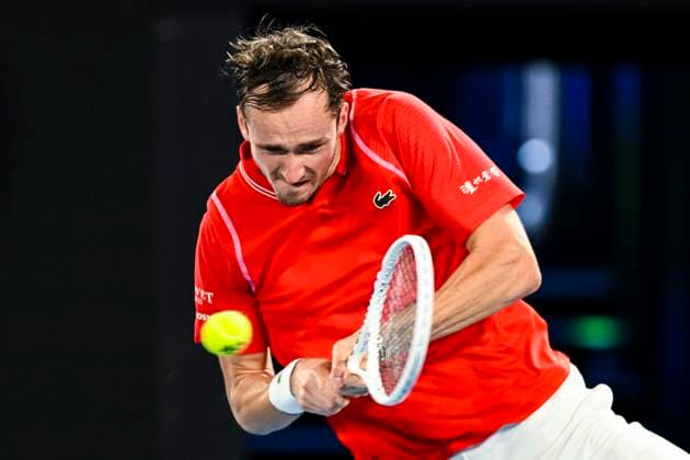 TENNIS AUSTRALIAN OPEN, Daniil Medvedev of Russia returns during his Men?s Singles 1st Round match against Marcos Giron of the U.S. on Day 1 of the 2023 Australian Open tennis tournament at Melbourne Park in Melbourne, Monday, January 16, 2023. ( NO ARCHIVING, EDITORIAL USE ONLY, NO USE IN BOOKS WITHOUT CONSENT MELBOURNE VICTORIA AUSTRALIA  Copyright: xLUKASxCOCHx 20230116001753098272