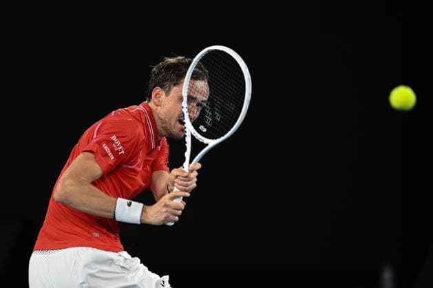 Mandatory Credit: Photo by James Gourley Shutterstock (13714310ew) Daniil Medvedev in action during his first round match Australian Open, Day One, Tennis, Melbourne Park, Melbourne, Australia - 16 Jan 2023 Australian Open, Day One, Tennis, Melbourne Park, Melbourne, Australia - 16 Jan 2023 Copyright: xJamesxGourley Shutterstockx 13714310ew