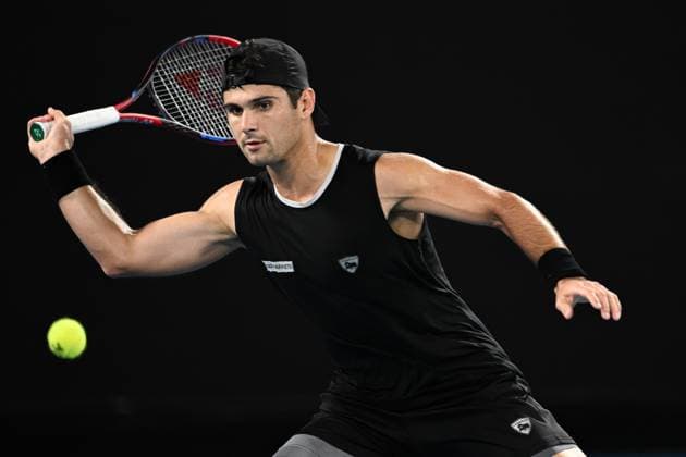 Mandatory Credit: Photo by James Gourley Shutterstock (13714310ey) Marcos Giron in action during his first round match Australian Open, Day One, Tennis, Melbourne Park, Melbourne, Australia - 16 Jan 2023 Australian Open, Day One, Tennis, Melbourne Park, Melbourne, Australia - 16 Jan 2023 Copyright: xJamesxGourley Shutterstockx 13714310ey