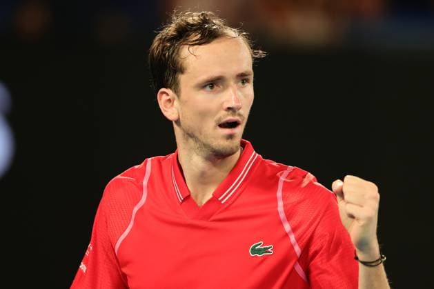 Daniil Medvedev pumps his fist during round 1 match between Daniil Medvedev and Marcos Giron of USA Day 1 at the Australian Open Tennis 2023 at Rod Laver Arena, Melbourne, Australia on 16 January 2023. Copyright: xPeterxDovganx 34780280