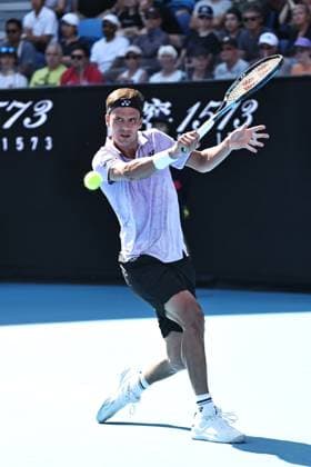 Danel Altmaier, GER, during first round of 2023 Australian Open in Melbourne, 16 01 2023