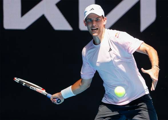 Dominic Thiem AUT , Australian Open 2023, Melbourne Park, Melbourne, Victoria, Australia Copyright: xJuergenxHasenkopfx