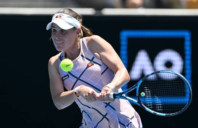 TENNIS AUSTRALIAN OPEN, Kimberly Birrell of Australia returns during her first round match against Kaia Kanepi of Estonia at the 2023 Australian Open tennis tournament at Melbourne Park in Melbourne, Friday, January 1, 2021. ( NO ARCHIVING, EDITORIAL USE ONLY, NO USE IN BOOKS WITHOUT CONSENT MELBOURNE VICTORIA AUSTRALIA  Copyright: xLUKASxCOCHx 20230117001753366903