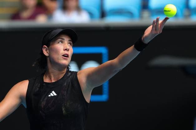 Garbine Muguruza of Spain serves during round 1 match between Garbine Muguruza of Spain and Elise Mertens of Belgium Day 2 at the Australian Open Tennis 2023 at Margaret Court Arena, Melbourne, Australia on 17 January 2023. Copyright: xPeterxDovganx 34780356