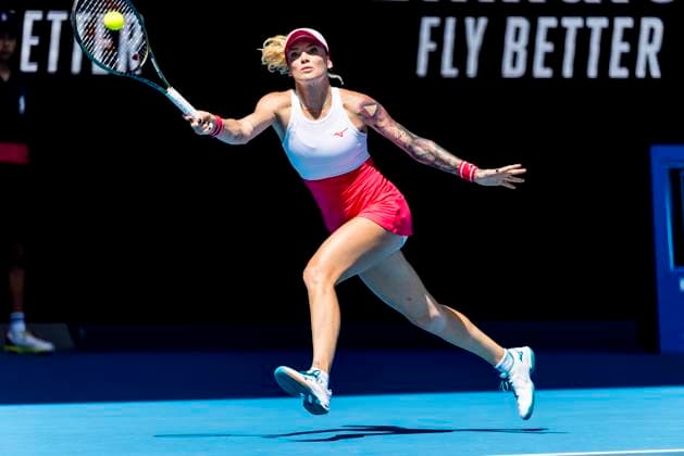 MELBOURNE, VIC - JANUARY 17: Tereza Martincova of the Czech Republic in action during Round 1 of the 2023 Australian Open on January 17 2023, at Melbourne Park in Melbourne, Australia. (Photo by Jason Heidrich Icon Sportswire) TENNIS: JAN 17 Australian Open Icon220117028