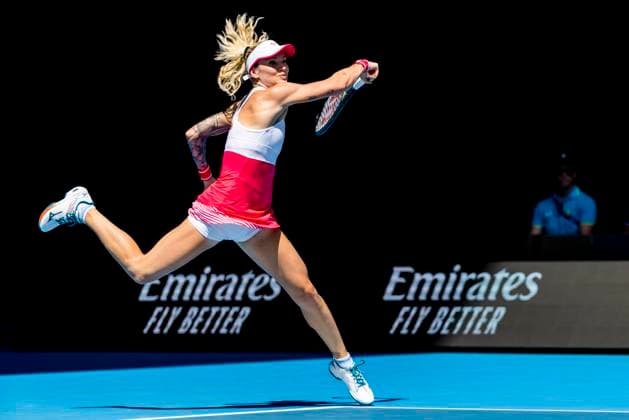 MELBOURNE, VIC - JANUARY 17: Tereza Martincova of the Czech Republic in action during Round 1 of the 2023 Australian Open on January 17 2023, at Melbourne Park in Melbourne, Australia. (Photo by Jason Heidrich Icon Sportswire) TENNIS: JAN 17 Australian Open Icon220117030