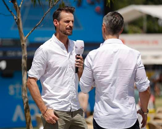 Christopher Kas, Reporter for Servus TV, Australian Open 2023, Melbourne Park, Melbourne, Victoria, Australia Copyright: xJuergenxHasenkopfx