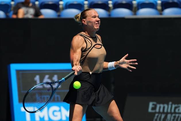 Kaia Kanepi of Estonia in action during round 1 match between Kaia Kanepi of Estonia and Kimberly Birrell of Australia Day 2 at the Australian Open Tennis 2023 at KIA Arena, Melbourne, Australia on 17 January 2023. Copyright: xPeterxDovganx 34780376