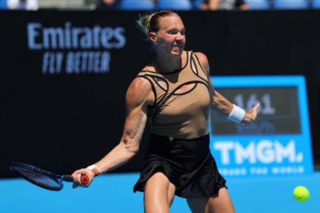 Kaia Kanepi of Estonia in action during round 1 match between Kaia Kanepi of Estonia and Kimberly Birrell of Australia Day 2 at the Australian Open Tennis 2023 at KIA Arena, Melbourne, Australia on 17 January 2023. Copyright: xPeterxDovganx 34780378
