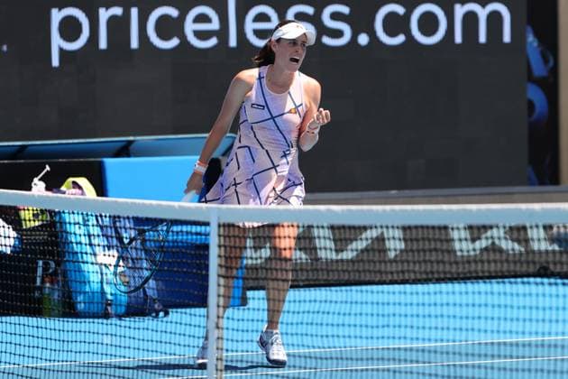 Kimberly Birrell of Australia pumps her fist during round 1 match between Kaia Kanepi of Estonia and Kimberly Birrell of Australia Day 2 at the Australian Open Tennis 2023 at KIA Arena, Melbourne, Australia on 17 January 2023. Copyright: xPeterxDovganx 34780384