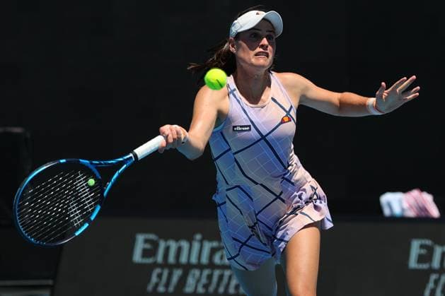 Kimberly Birrell of Australia in action during round 1 match between Kaia Kanepi of Estonia and Kimberly Birrell of Australia Day 2 at the Australian Open Tennis 2023 at KIA Arena, Melbourne, Australia on 17 January 2023. Copyright: xPeterxDovganx 34780391