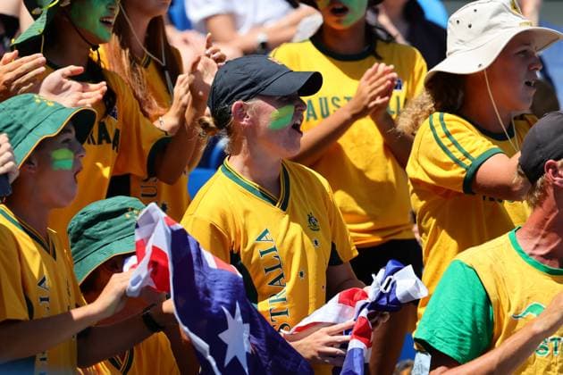 Australian fans during round 1 match between Kaia Kanepi of Estonia and Kimberly Birrell of Australia Day 2 at the Australian Open Tennis 2023 at KIA Arena, Melbourne, Australia on 17 January 2023. Copyright: xPeterxDovganx 34780399