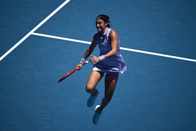TENNIS AUSTRALIAN OPEN, Caroline Garcia of France reacts after defeating Katherine Sebov of Canada during their first round singles match at the 2023 Australian Open tennis championship at Melbourne Park in Melbourne, Tuesday, January 17, 2023. ( NO ARCHIVING, EDITORIAL USE ONLY, NO USE IN BOOKS WITHOUT CONSENT MELBOURNE VICTORIA AUSTRALIA  Copyright: xJAMESxROSSx 20230117001753381585