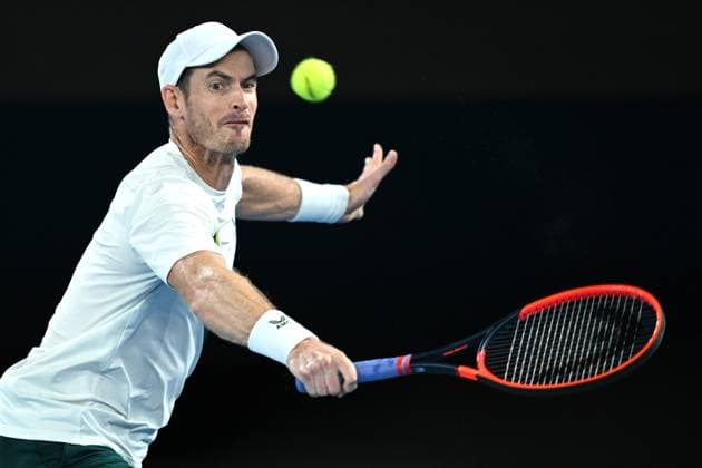 TENNIS AUSTRALIAN OPEN, Andy Murray of Great Britain returns during his 1st round singles match against Matteo Berrettini of Italy during 2023 Australian Open tennis tournament at Melbourne Park in Melbourne, Tuesday, January 17, 2023. ( NO ARCHIVING, EDITORIAL USE ONLY, NO USE IN BOOKS WITHOUT CONSENT MELBOURNE VICTORIA AUSTRALIA  Copyright: xJAMESxROSSx 20230117001753404081