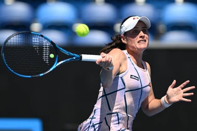 TENNIS AUSTRALIAN OPEN, Kimberly Birrell of Australia returns during her first round match against Kaia Kanepi of Estonia at the 2023 Australian Open tennis tournament at Melbourne Park in Melbourne, Tuesday, January 17, 2023. ( NO ARCHIVING, EDITORIAL USE ONLY, NO USE IN BOOKS WITHOUT CONSENT MELBOURNE VICTORIA AUSTRALIA  Copyright: xLUKASxCOCHx 20230117001753410603