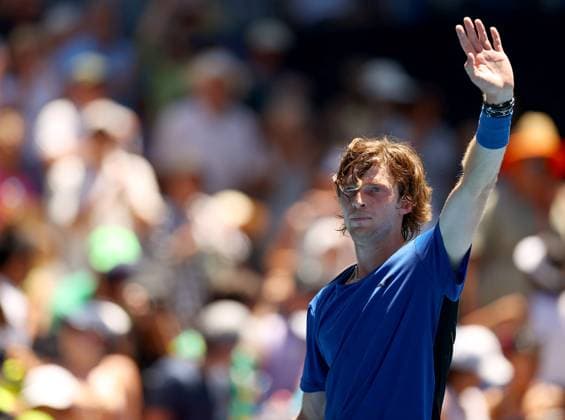 Mandatory Credit: Photo by Ella Ling Shutterstock (13716759aj) Andrey Rublev of Russia celebrates Australian Open, Day Two, Tennis, Melbourne Park, Melbourne, Australia - 17 Jan 2023 Australian Open, Day Two, Tennis, Melbourne Park, Melbourne, Australia - 17 Jan 2023 Copyright: xEllaxLing Shutterstockx 13716759aj