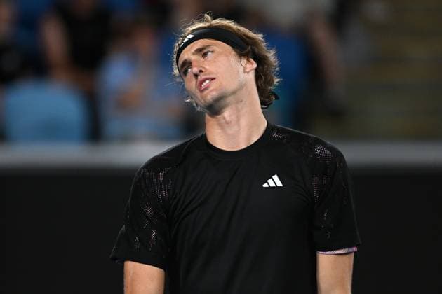 TENNIS AUSTRALIAN OPEN, Alexander Zverev of Germany reacts during his first round match against Juan Pablo Varillas of Peru at the 2023 Australian Open tennis tournament at Melbourne Park in Melbourne, Tuesday, January 17, 2023. ( NO ARCHIVING, EDITORIAL USE ONLY, NO USE IN BOOKS WITHOUT CONSENT MELBOURNE VICTORIA AUSTRALIA  Copyright: xLUKASxCOCHx 20230117001753415692