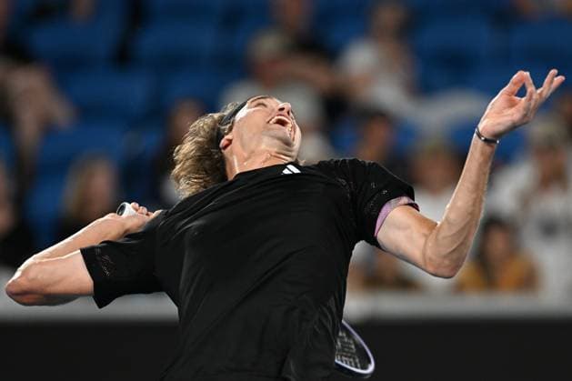 TENNIS AUSTRALIAN OPEN, Alexander Zverev of Germany serves during his first round match against Juan Pablo Varillas of Peru at the 2023 Australian Open tennis tournament at Melbourne Park in Melbourne, Tuesday, January 17, 2023. ( NO ARCHIVING, EDITORIAL USE ONLY, NO USE IN BOOKS WITHOUT CONSENT MELBOURNE VICTORIA AUSTRALIA  Copyright: xLUKASxCOCHx 20230117001753416766