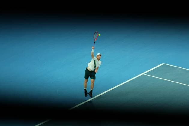 Andy Murray of Great Britain serves during round 1 match between Andy Murray of Great Britain and Matteo Berrettini of Italy Day 2 at the Australian Open Tennis 2023 at Rod Laver Arena, Melbourne, Australia on 17 January 2023. Copyright: xPeterxDovganx 34780424