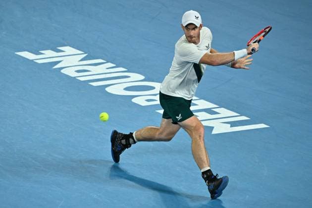 TENNIS AUSTRALIAN OPEN, Andy Murray of Great Britain in action during his 1st round singles match against Matteo Berrettini of Italy during 2023 Australian Open tennis tournament at Melbourne Park in Melbourne, Tuesday, January 17, 2023. ( NO ARCHIVING, EDITORIAL USE ONLY, NO USE IN BOOKS WITHOUT CONSENT MELBOURNE VICTORIA AUSTRALIA  Copyright: xJoelxCarrettx 20230117001753423430