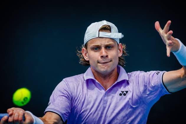 Zizou Bergs ATP, Tennis Herren 131) pictured during a men s singles first round game between Belgian Bergs (ATP 131) and Serbian Djere (ATP 70) at the Australian Open tennis Grand Slam, Tuesday 17 January 2023 in Melbourne Park, Melbourne, Australia. PATRICKxHAMILTON  x58314521x