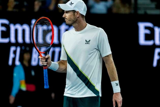 MELBOURNE, VIC - JANUARY 17: Andy Murray of the United Kingdom celebrates during Round 1 of the 2023 Australian Open on January 17 2023, at Melbourne Park in Melbourne, Australia. (Photo by Jason Heidrich Icon Sportswire) TENNIS: JAN 17 Australian Open Icon220117157