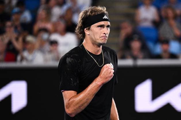 Mandatory Credit: Photo by James Gourley Shutterstock (13716760ee) Alexander Zverev celebrates during his first round match Australian Open, Day Two, Tennis, Melbourne Park, Melbourne, Australia - 17 Jan 2023 Australian Open, Day Two, Tennis, Melbourne Park, Melbourne, Australia - 17 Jan 2023 Copyright: xJamesxGourley Shutterstockx 13716760ee