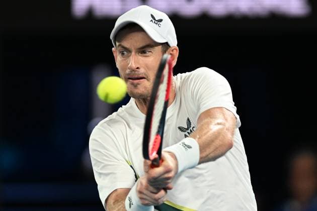 TENNIS AUSTRALIAN OPEN, Andy Murray of Great Britain returns during his 1st round singles match against Matteo Berrettini of Italy during 2023 Australian Open tennis tournament at Melbourne Park in Melbourne, Tuesday, January 17, 2023. ( NO ARCHIVING, EDITORIAL USE ONLY, NO USE IN BOOKS WITHOUT CONSENT MELBOURNE VICTORIA AUSTRALIA  Copyright: xLUKASxCOCHx 20230117001753454609