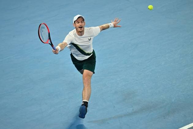 TENNIS AUSTRALIAN OPEN, Andy Murray of Great Britain returns during his 1st round singles match against Matteo Berrettini of Italy during 2023 Australian Open tennis tournament at Melbourne Park in Melbourne, Tuesday, January 17, 2023. ( NO ARCHIVING, EDITORIAL USE ONLY, NO USE IN BOOKS WITHOUT CONSENT MELBOURNE VICTORIA AUSTRALIA  Copyright: xJOELxCARRETTx 20230117001753455666