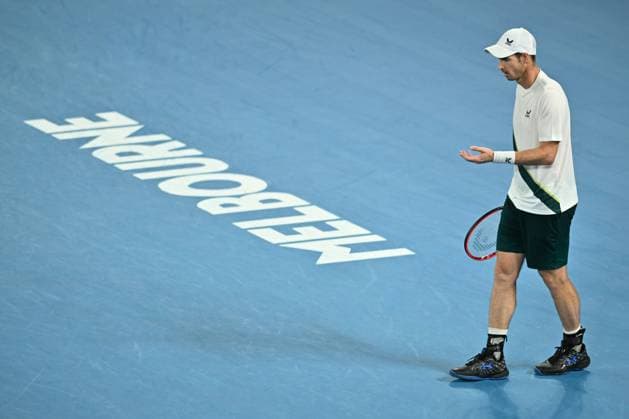 TENNIS AUSTRALIAN OPEN, Andy Murray of Great Britain during his 1st round singles match against Matteo Berrettini of Italy during 2023 Australian Open tennis tournament at Melbourne Park in Melbourne, Tuesday, January 17, 2023. ( NO ARCHIVING, EDITORIAL USE ONLY, NO USE IN BOOKS WITHOUT CONSENT MELBOURNE VICTORIA AUSTRALIA  Copyright: xJOELxCARRETTx 20230117001753455715