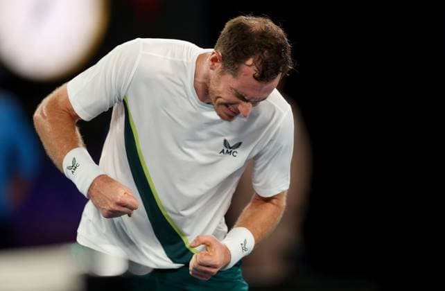Mandatory Credit: Photo by Ella Ling Shutterstock (13716759br) Andy Murray of GBR celebrates Australian Open, Day Two, Tennis, Melbourne Park, Melbourne, Australia - 17 Jan 2023 Australian Open, Day Two, Tennis, Melbourne Park, Melbourne, Australia - 17 Jan 2023 Copyright: xEllaxLing Shutterstockx 13716759br
