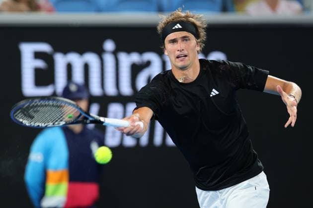Alexander Zverev of Germany in action during round 1 match between Alexander Zverev of Germany and Juan Pablo Varillas of Peru Day 2 at the Australian Open Tennis 2023 at Margaret Court Arena, Melbourne, Australia on 17 January 2023. Copyright: xPeterxDovganx 34780523