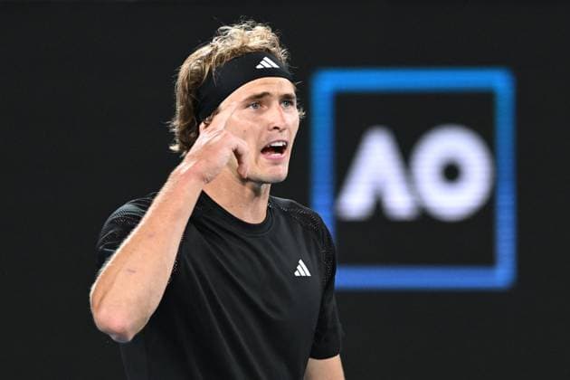TENNIS AUSTRALIAN OPEN, Alexander Zverev of Germany celebrates winning his first round match against Juan Pablo Varillas of Peru at the 2023 Australian Open tennis tournament at Melbourne Park in Melbourne, Tuesday, January 17, 2023. ( NO ARCHIVING, EDITORIAL USE ONLY, NO USE IN BOOKS WITHOUT CONSENT MELBOURNE VICTORIA AUSTRALIA  Copyright: xLUKASxCOCHx 20230117001753461350