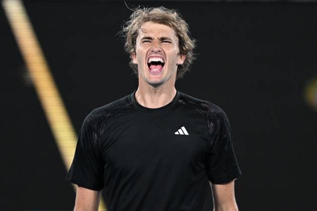 TENNIS AUSTRALIAN OPEN, Alexander Zverev of Germany celebrates winning his first round match against Juan Pablo Varillas of Peru at the 2023 Australian Open tennis tournament at Melbourne Park in Melbourne, Tuesday, January 17, 2023. ( NO ARCHIVING, EDITORIAL USE ONLY, NO USE IN BOOKS WITHOUT CONSENT MELBOURNE VICTORIA AUSTRALIA  Copyright: xLUKASxCOCHx 20230117001753461422