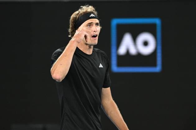 TENNIS AUSTRALIAN OPEN, Alexander Zverev of Germany celebrates winning his first round match against Juan Pablo Varillas of Peru at the 2023 Australian Open tennis tournament at Melbourne Park in Melbourne, Tuesday, January 17, 2023. ( NO ARCHIVING, EDITORIAL USE ONLY, NO USE IN BOOKS WITHOUT CONSENT MELBOURNE VICTORIA AUSTRALIA  Copyright: xLUKASxCOCHx 20230117001753461549