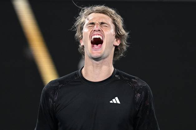 Sport Bilder des Tages TENNIS AUSTRALIAN OPEN, Alexander Zverev of Germany celebrates winning his first round match against Juan Pablo Varillas of Peru at the 2023 Australian Open tennis tournament at Melbourne Park in Melbourne, Tuesday, January 17, 2023. ( NO ARCHIVING, EDITORIAL USE ONLY, NO USE IN BOOKS WITHOUT CONSENT MELBOURNE VICTORIA AUSTRALIA  Copyright: xLUKASxCOCHx 20230117001753461598
