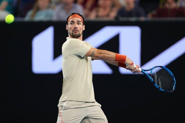 Fabio Fognini of Italy in action during round 1 match between Thanasi Kokkinakis of Australia and Fabio Fognini of Italy Day 2 at the Australian Open Tennis 2023 at KIA Arena, Melbourne, Australia on 17 January 2023. Copyright: xPeterxDovganx 34780565