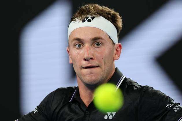 Casper Ruud of Norway in action during round 1 match between Casper Ruud of Norway and Roberto Carballes Baena of Spain Day 2 at the Australian Open Tennis 2023 at Margaret Court Arena, Melbourne, Australia on 17 January 2023. Copyright: xPeterxDovganx 34780587