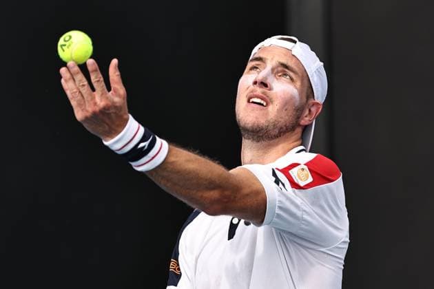 Jan Lennard Struff, GER, during first round of 2023 Australian Open in Melbourne, 17 01 2023