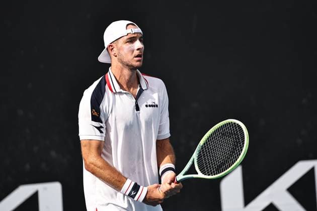 Jan Lennard Struff, GER, during first round of 2023 Australian Open in Melbourne, 17 01 2023